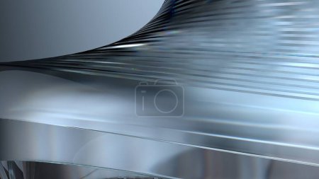 Dunkle Atmosphäre Klares Glas Brechung und Reflexion Bezier-Kurve Chic Elegant Modern 3D Rendering Abstrakter Hintergrund Hochwertige 3D-Illustration