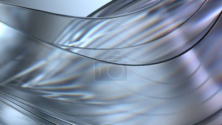 Dark Atmosphere Clear Glass Refraction and Reflection Bezier Curve Unified Elegant Modern 3D Rendering Abstract Background High quality 3d illustration