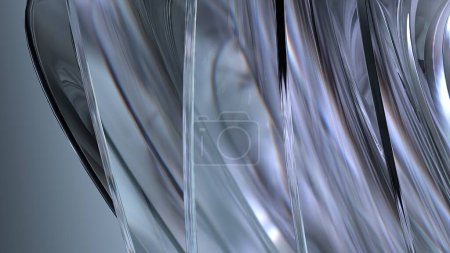 Atmósfera oscura Refracción de vidrio claro y reflexión Curva de lujo del bisier Elegante representación 3D moderna Fondo abstracto Ilustración 3D de alta calidad