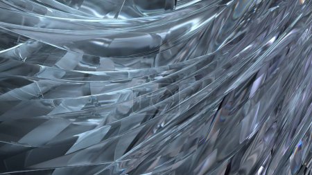 Dunkle Atmosphäre Klare Glasbrechung und Reflexion Ruhige Bezier-Kurve Elegant Modern 3D Rendering Abstrakter Hintergrund Hochwertige 3D-Illustration