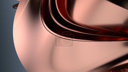 Texture métallique en cuivre ondulé rideau Unifié Chic élégant moderne rendu 3D abstrait fond Illustration 3D de haute qualité