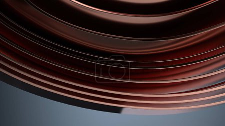 Copper Metal Texture Wavy Curtain Chic Bezier Curve Elegant Modern 3D Rendering Abstract Background High quality 3d illustration