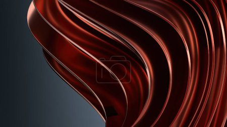Copper Metal Texture Wavy Curtain Unified Modern Artistic Elegant Modern 3D Rendering Abstract Background High quality 3d illustration
