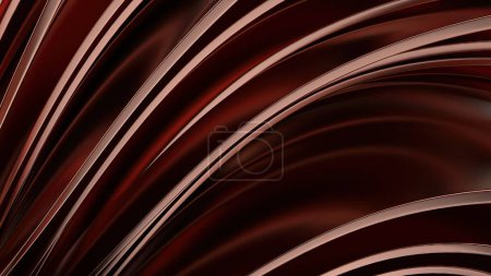 Textura de metal de cobre Cortina ondulada Atmósfera oscura Elegante elegante Renderizado 3D abstracto Fondo Ilustración 3d de alta calidad