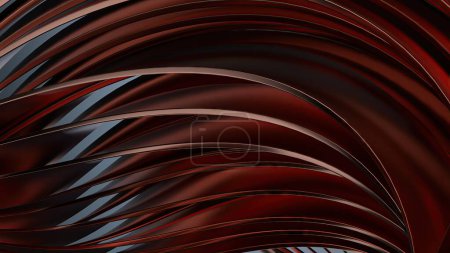 Copper Metal Texture Wavy Curtain Unified Bezier Curve Elegant Modern 3D Rendering Abstract Background High quality 3d illustration