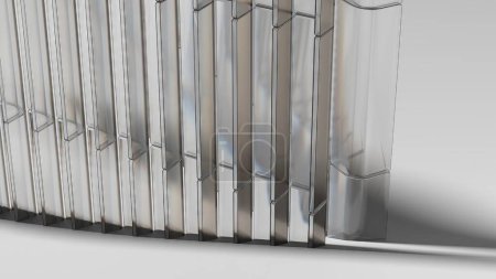 Piso de cristal y hormigón con pared con elementos de diseño limpios y sofisticados y un fondo abstracto de representación 3D elegante y moderno arquitectónico. ilustración 3d de alta calidad