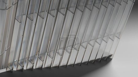 Plancher de béton avec cristal et mur Architecture contemporaine et éléments de conception sophistiqués Élégant et moderne rendu 3D Résumé Illustration 3D de haute qualité