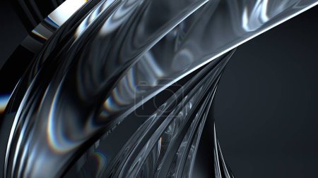 Moderne 3D-Rendering abstrakten Hintergrund in elegant mit schwarzem Hintergrund und Kristall Modern Artistic Chic Hochwertige 3D-Illustration