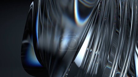 Cristal luxe calme élégant moderne rendu 3D fond abstrait avec fond noir Illustration 3D de haute qualité