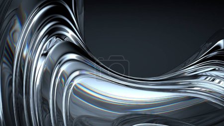 Atmósfera oscura unificada de cristal Representación 3D moderna Fondo abstracto en elegante con fondo negro Ilustración 3D de alta calidad