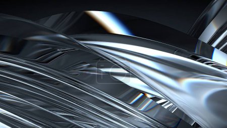 Kristall Chic Modern Künstlerisch Elegant Modern 3D Rendering Abstrakter Hintergrund mit schwarzem Hintergrund Hochwertige 3D-Illustration