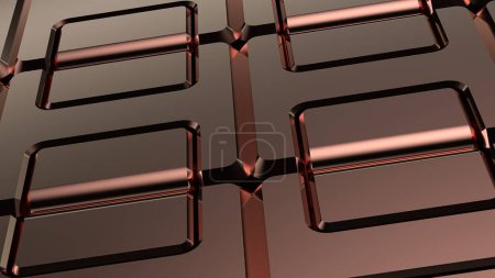 Cube Copper Metal Lump Shape Geometry Abstract Background in Elegant and Modern 3D Rendering High quality 3d illustration