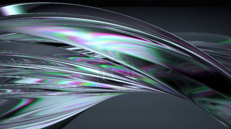 Kristall und Glas Chrom Brechung und Reflexion Erfrischend Klar Elegant Modern 3D Rendering Abstrakter Hintergrund Hochwertige 3D-Illustration