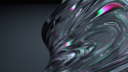 Crystal and Glass Chrome Refraction and Reflection Refreshing Lush Elegant and Modern 3D Rendering Abstract Background High quality 3d illustration