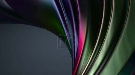 Metal Wave-like Plate Rainbow Reflection Modern Artistic Contemporary Elegant Modern 3D Rendering Abstract Background High quality 3d illustration