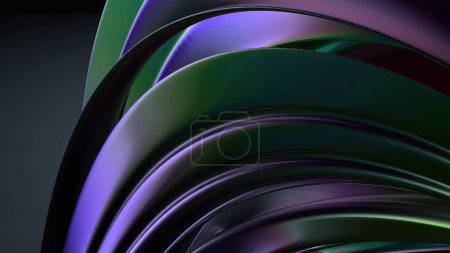 Plaque en métal ondulé Rainbow Reflection Luxury Delicate Elegant Modern 3D Rendering Abstract Background Illustration 3D de haute qualité