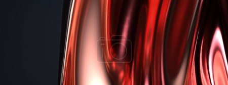 Copper Metal Thin Curtain Contemporary, Surfaced, Wavy, Abstract Backgrounds in Elegant and Modern 3D Rendering High quality 3d illustration