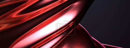 Placa delgada del metal del cobre ondulado, golpeado, líquido elegante 3D moderno que rinde fondo abstracto Ilustración 3d de alta calidad