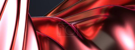 Copper Metal Thin Plate Wavy, Bumped, Contemporary Elegant Modern 3D Rendering Abstract Background High quality 3d illustration