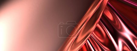 Photo for Copper Metal Thin Curtain Rippled, Surface, Displacement Elegant and Modern 3D Rendering Abstract Background High quality 3d illustration - Royalty Free Image