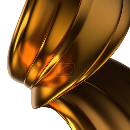 Delicado metal aislado placa orgánica de oro curvas Bezier Elegante y moderno 3D Renderizado fondo abstracto Alta calidad 3d ilustración