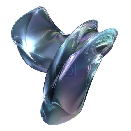 Wasser, Eis, Kristallobjekte Frisch Transparent Isoliert Elegant Modern 3D Rendering Abstrakter Hintergrund Hochwertige 3D Illustration