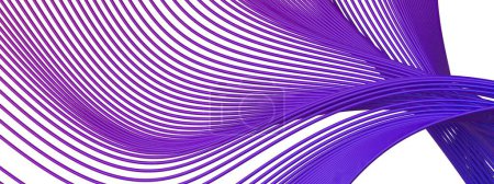 Purple and Blue Thin Curved Delicate Lines Contemporary Art Drawing with Bezier Curves Isolated Elegant Modern 3D Rendering Abstract Background High quality 3d illustration