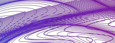 Líneas delicadas curvas delgadas púrpura y azul Curvas de Bezier que representan delicadeza de lujo Aislado Elegante Moderno 3D Renderizado fondo abstracto Ilustración 3D de alta calidad