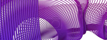 Purple and Blue Thin Curved Delicate Lines Luxury Bezier Curve Modern Art Isolated Elegant Modern 3D Rendering Abstract Background High quality 3d illustration