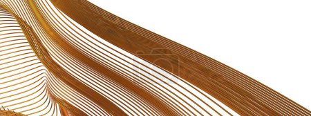 Contemporary beauty made with delicate Bezier curves of golden thin metal lines Isolated Elegant and Modern 3D Rendering abstract background High quality 3d illustration