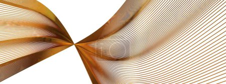 Modern art of golden thin metal lines luxury Bezier curves Isolated Elegant Modern 3D Rendering abstract background High quality 3d illustration