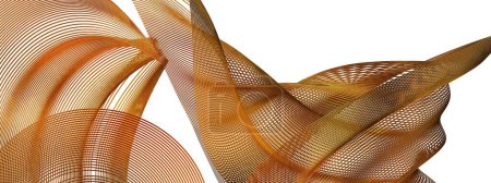 Moderne Kunst Isoliert Elegant Modern 3D Rendering Abstrakter Hintergrund Hergestellt aus Luxus Bezier Kurven aus goldenen dünnen Metalllinien Hochwertige 3D-Illustration