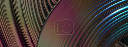Modern Delicate Bezier Curve Isolated Elegant Modern 3D Rendering Abstract Background of Rainbow Thin Metal Lines High quality 3d illustration