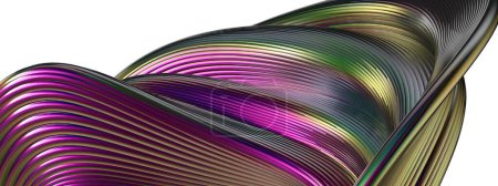 Zeitgenössische Schönheit geschaffen mit zarten Bezier-Kurven aus dünnen Metalllinien des Regenbogens Isoliert Elegant und Modern 3D Rendering abstrakter Hintergrund Hochwertige 3D-Illustration