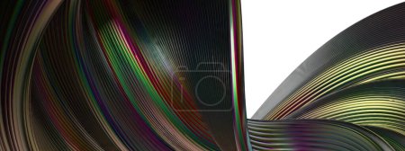 Rainbow Thin Metal Lines Modern Bezier Curve Luxury Art Isolated Elegant Modern 3D Rendering Abstract Background High quality 3d illustration