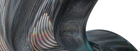 Glas Chrom Reflexionen und Brechungen Leidenschaftliche Bezier Kurven Elegant Modern 3D Rendering Abstrakter Hintergrund Hochwertige 3D Illustration