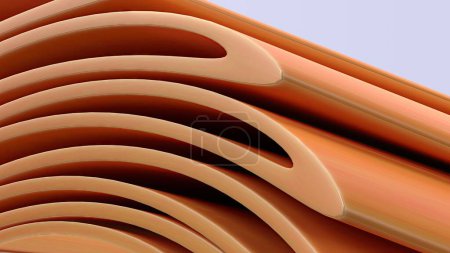 Orange pop overlapping bands Luxury Bezier curve Elegant and modern 3D Rendering abstract background High quality 3d illustration