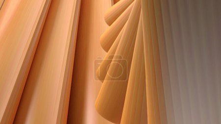 Orange pop overlapping strips Chic contemporary art Elegant Modern 3D Rendering abstract background High quality 3d illustration