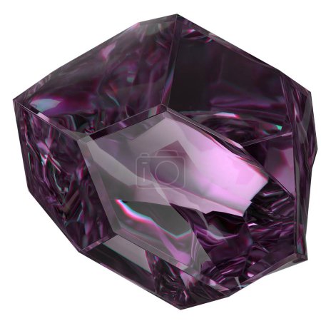 Amethyst ore-like power stone Fresh mysterious isolated Elegant Modern 3D Rendering abstract background High quality 3d illustration