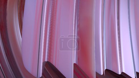 Tissu humide rose plié sur une courbe de bélier torsadée semblable à un rideau délicat rendu 3D moderne élégant fond abstrait Illustration 3D de haute qualité