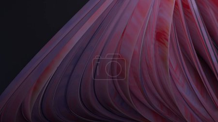 Tissu humide rose plié au-dessus du rideau comme une courbe torsadée de Bezier de luxe Art moderne rendu 3D élégant et moderne Illustration 3D de haute qualité