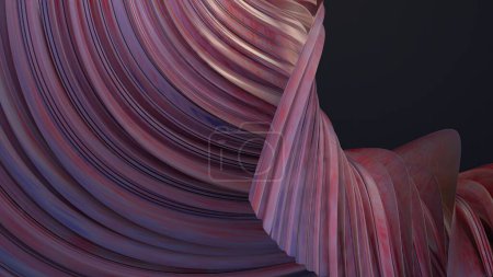Rosa Nasstuch Falten Sie über Vorhang-like Twisted Bezier Curve Modern Elegant Modern 3D Rendering Abstrakter Hintergrund Hochwertige 3D-Illustration