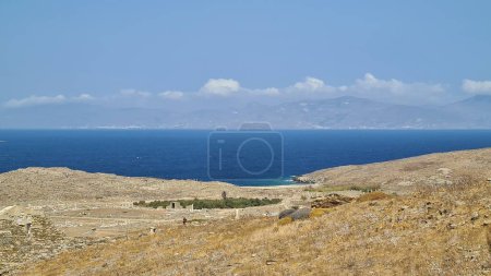 Photo for Delos Island, a jewel in the Aegean Sea, holds rich mythological and archaeological significance. Birthplace of Apollo and Artemis, its ancient ruins and sacred sites make it a UNESCO World Heritage treasure. - Royalty Free Image