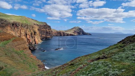 Photo for The Saint Laurent Peninsula on Madeira Island is a stunning natural enclave, renowned for its rugged cliffs and breathtaking coastal views. Visitors flock to this picturesque spot to soak in the beauty of the Atlantic Ocean. - Royalty Free Image