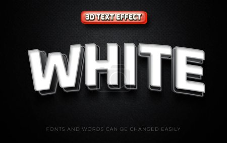 Illustration for White 3d editable text effect style - Royalty Free Image