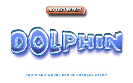 Ilustración de Delfín estilo de efecto de texto editable 3d - Imagen libre de derechos