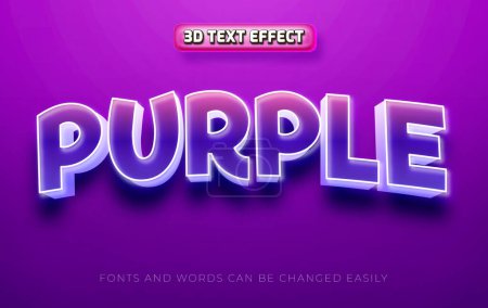 Téléchargez les illustrations : Violet 3d modifiable effet de texte coloré - en licence libre de droit