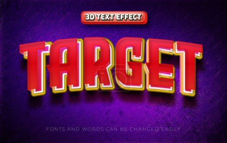 Target 3d red editable text effect style