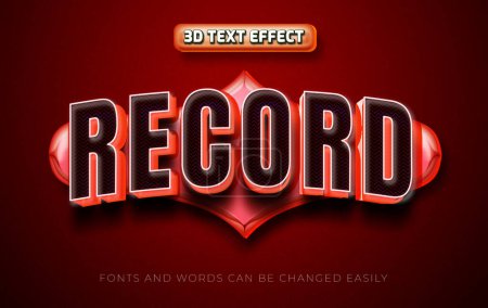 Illustration for Record podcast 3d editable text effect style - Royalty Free Image