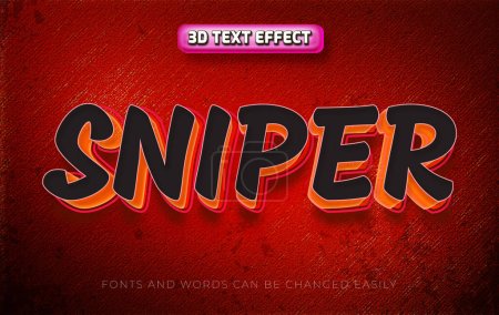 Téléchargez les illustrations : Style d'effet de texte modifiable Sniper 3d - en licence libre de droit